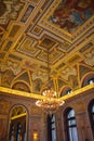 Budapest, Hungary - October 09, 2014: ceilings in a Book Cafe - Lotz Terem on the second floor of the Alexandra bookshop
