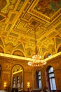 Budapest, Hungary - October 09, 2014: ceilings in a Book Cafe - Lotz Terem on the second floor of the Alexandra bookshop