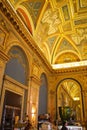 Budapest, Hungary - October 09, 2014: ceilings in a Book Cafe - Lotz Terem on the second floor of the Alexandra bookshop