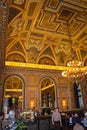 Budapest, Hungary - October 09, 2014: ceilings in a Book Cafe - Lotz Terem on the second floor of the Alexandra bookshop