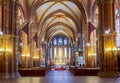 Budapest, Hungary - October 2021: Interiors of Matthias church in Fisherman bastion