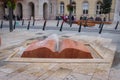 Budapest, Hungary - October 08, 2014: The Open Book Fountain