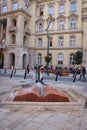 Budapest, Hungary - October 08, 2014: The Open Book Fountain in Budapest