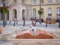 Budapest, Hungary - October 08, 2014: The Open Book Fountain in Budapest