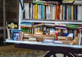 Street stall with second-hand books on sale in Budapest, Hungary Royalty Free Stock Photo