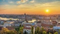 Budapest Hungary, panorama city skyline sunrise