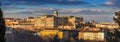 Budapest, Hungary - Panoramic skyline view of the beautiful Buda Castle Royal Palace with parliament of Hungary Royalty Free Stock Photo