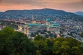 Budapest, Hungary - Panoramic skyline view of the famous Buda Castle Royal Palace Royalty Free Stock Photo