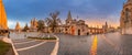 Budapest, Hungary - Panoramic view of the famous Fisherman`s Bastion Halaszbastya and Matthias Church