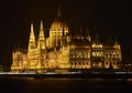 Budapest, Hungary, Parliament night lighting Royalty Free Stock Photo