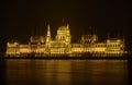 Budapest, Hungary, Parliament night lighting Royalty Free Stock Photo