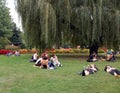 Young people resting in the park Royalty Free Stock Photo