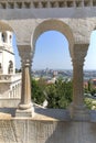 Fisherman Bastion, view on gothic Hungarian Parliament Building, Budapest, Hungary Royalty Free Stock Photo