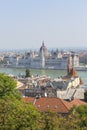 Hungarian Parliament Building and Dunabe river, view from Fisherman Bastion, Budapest, Hungary Royalty Free Stock Photo