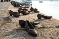 Budapest, Hungary - 12.11.2018: `Shoes on the Danube bank` - Monument as a memorial of the victims of the Holocaust during world