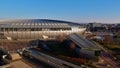 Side view of venue LÃÂ¡szlÃÂ³ Papp Budapest Sports Arena, Hungary\'s largest multi-purpose indoor arena.