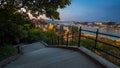 Budapest, Hungary - Staircase on the Gellert Hill. Beautiful view of Budapest at dusk Royalty Free Stock Photo