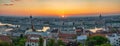 Budapest Hungary, sunrise panorama city skyline at Danube River Royalty Free Stock Photo