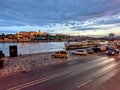 Budapest Hungary during sunset on a cloudy evening