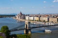 Chain Bridge and Danube River in Budapest