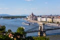 Chain Bridge and Danube River in Budapest