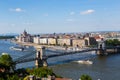 Chain Bridge and Danube River in Budapest