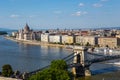 Chain Bridge and Danube River in Budapest