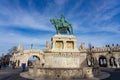 Budapest, Hungary - 01.23.2023: szent Istvan Saint Stephen statue in the fisherman bastion in Budapest Hungary Royalty Free Stock Photo