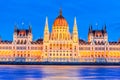 Budapest, Hungary - Hungarian Parliament Building and Danube Riv Royalty Free Stock Photo