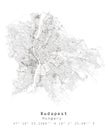 Budapest,Hungary, Urban detail Streets Roads color Map ,vector element template image Royalty Free Stock Photo