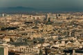 View over the roofs of Budapest city centre, St. Stephen Basilica and the ferris wheel in the middle, Budapest, Hungary Royalty Free Stock Photo