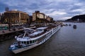 Budapest Intercontinental Hotel on Danube River Royalty Free Stock Photo