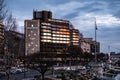 Budapest Intercontinental Hotel on Danube River Royalty Free Stock Photo