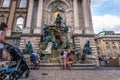 Budapest - June 22, 2019: Matthias fountian monument in the Buda side of Budapest, Hungary