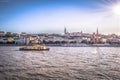 Budapest - June 21, 2019: Panoramic view of the Danube in Budapest, Hungary