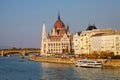 Budapest Landmarks Of Hungarian Parliament Orszaghaz Building Danube River Royalty Free Stock Photo