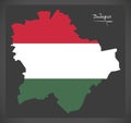 Budapest map of Hungary with Hungarian national flag Royalty Free Stock Photo