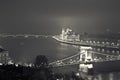 Budapest At Night, Hungary, View On The Chain Bridge and the Par Royalty Free Stock Photo