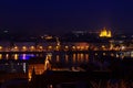 Budapest at night, long exposure. Danube River in the Budapest city at night. Hungary tourist attraction Royalty Free Stock Photo