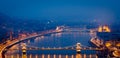 Budapest, night panorama on Danube Royalty Free Stock Photo