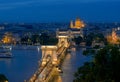 Budapest night top view Royalty Free Stock Photo