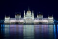 Budapest: Night View Hungarian Parliament Royalty Free Stock Photo