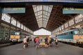 Main platform of the Budapest Nyugati palyaudvar train station