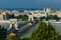 Budapest old city and Danube, Chain Bridge Royalty Free Stock Photo