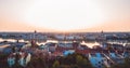 Budapest is one of the most beautiful cities in Europe. View of the panorama of Budapest at dawn in the fog Royalty Free Stock Photo