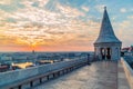 Budapest is one of the most beautiful cities in Europe. View of the panorama of Budapest at dawn in the fog. Royalty Free Stock Photo