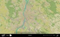 Budapest outlined, Hungary. Topographic Humanitarian Royalty Free Stock Photo