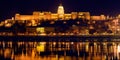 Budapest panorama by night Royalty Free Stock Photo