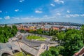 View to the city from historic building in budapest