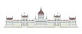 Budapest Parliament, Hungary. Vector illustration.